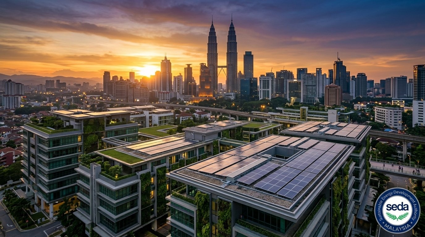 Malaysian cityscape golden hour