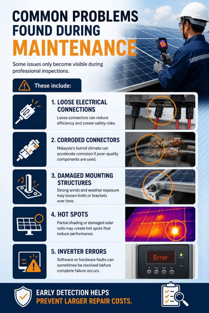 Common solar maintenance issues infographic