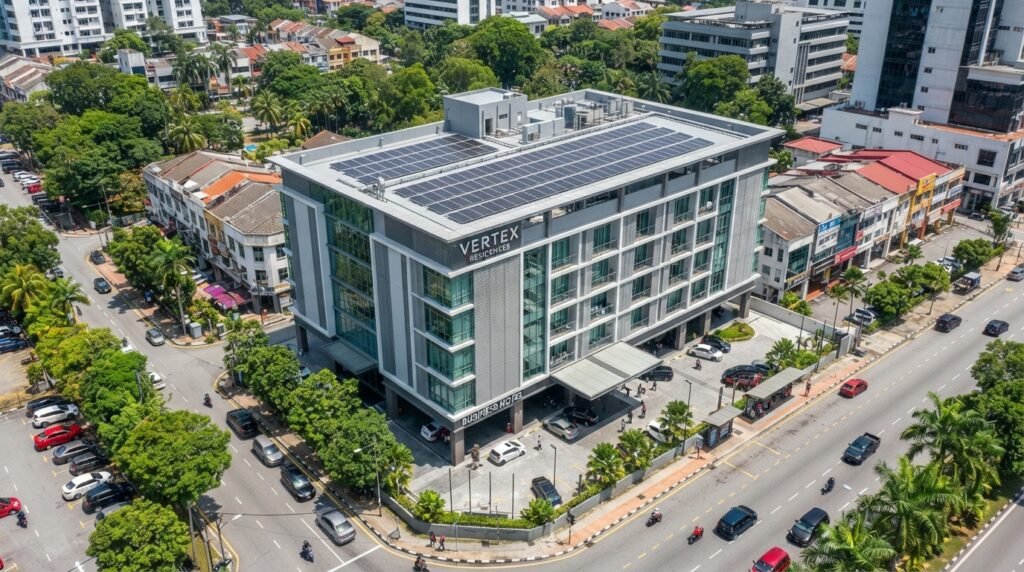 Drone_view_hotel_Malaysian_solar panel
