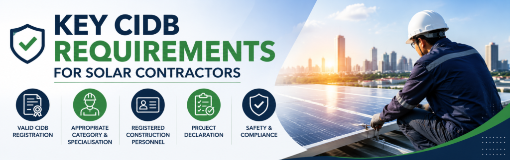Key CIDB requirements for solar contractors