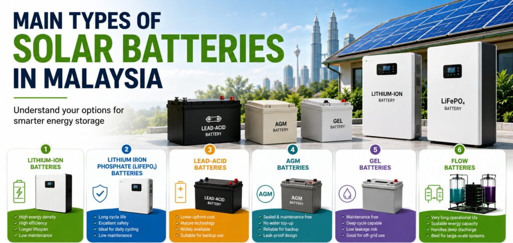 Main Types of Solar Batteries in Malaysia