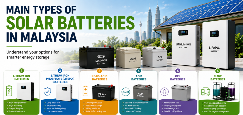 Main Types of Solar Batteries in Malaysia