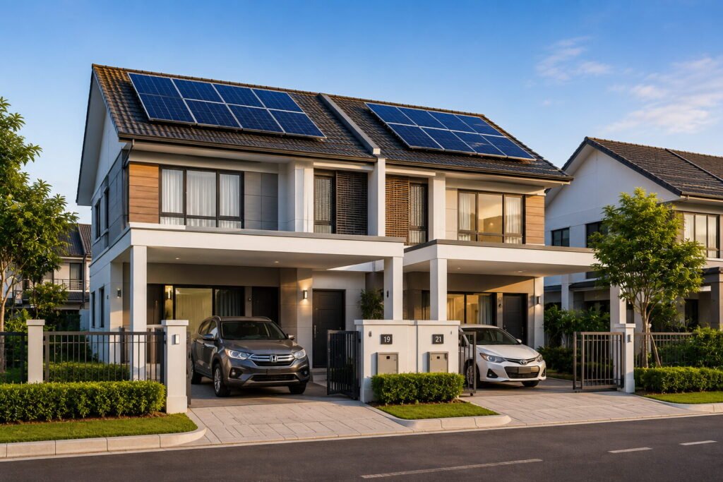Rumah berkembar (semi-D) dengan solar