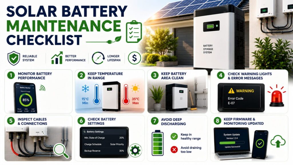 panduan penyelenggaraan bateri solar - Senarai Semak Penyelenggaraan Bateri Solar