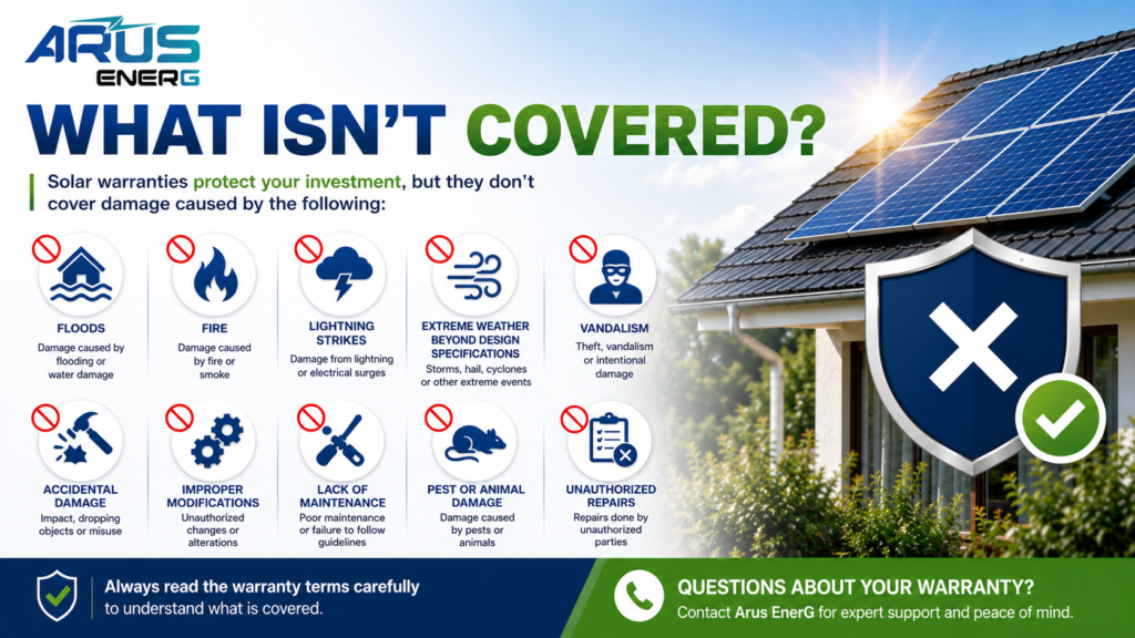 What solar warranties do not cover