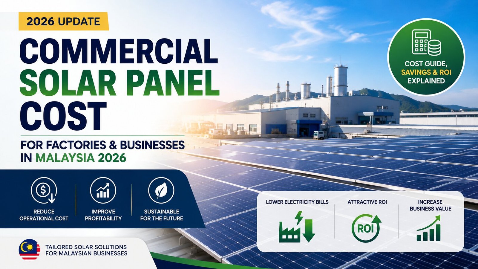 Commercial Solar Panel Cost for Factories & Businesses in Malaysia 2026